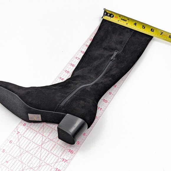 Jack Rogers Women Rayline Black Faux Suede Tall Zip Knee Boots size 6 - Picture 5 of 10